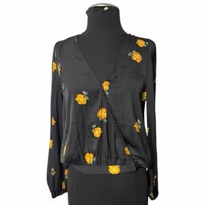 Madewell Floral Wrap Bubble Sleeve Top Size S